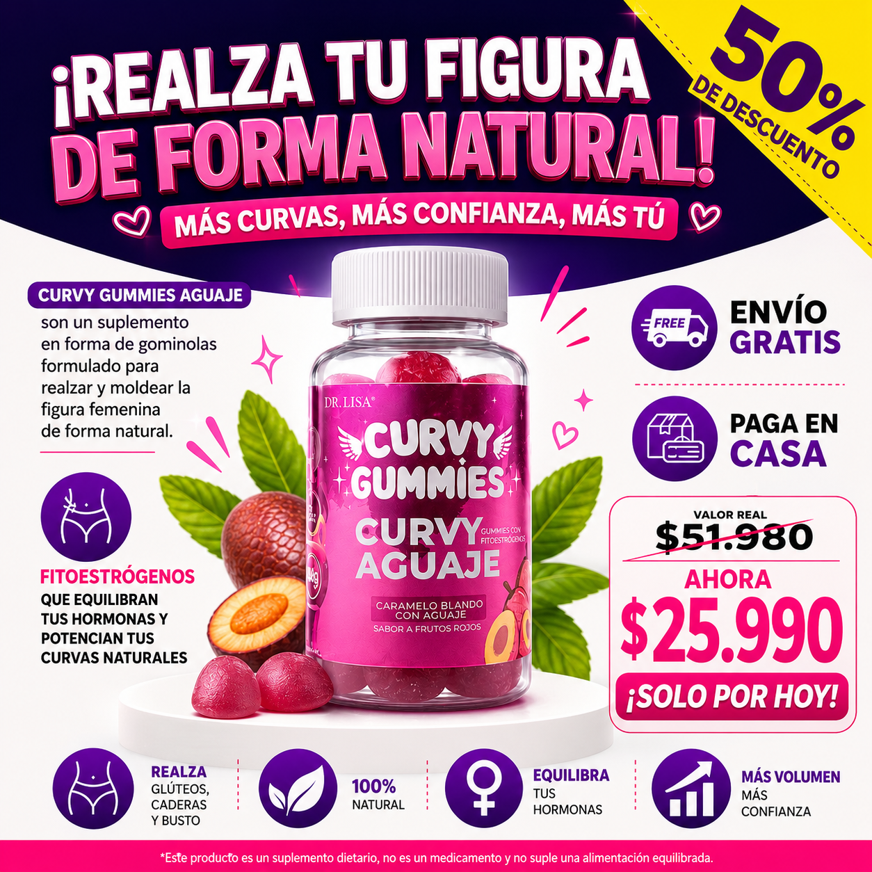 Curvy Gummies – Suplemento Femenino con Aguaje