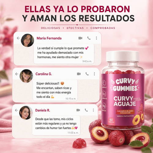 Curvy Gummies – Gomitas de Aguaje para Curvas Naturales, Firmeza y Balance Hormonal