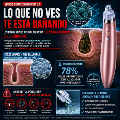 Resultado extractor espinillas piel limpia Aminel