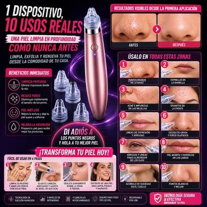 Extractor facial compacto ergonómico cuidado piel Aminel