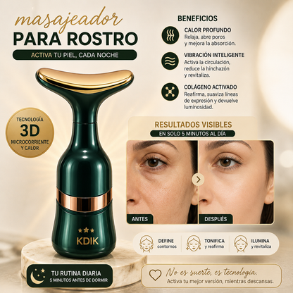 Masajeador facial reafirmante antiedad Aminel resultado