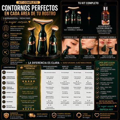 Tecnología LED calor vibración masajeador facial Aminel