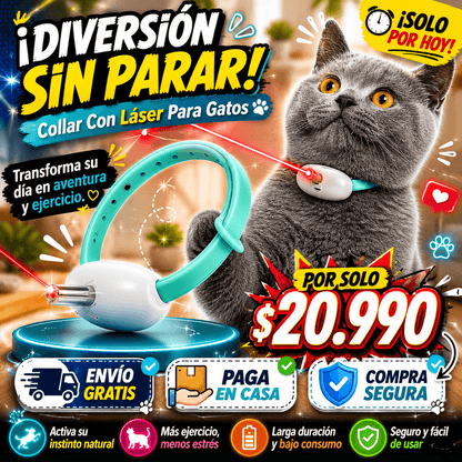 Collar Láser Interactivo para Gatos – Juego Automático 360° Recargable