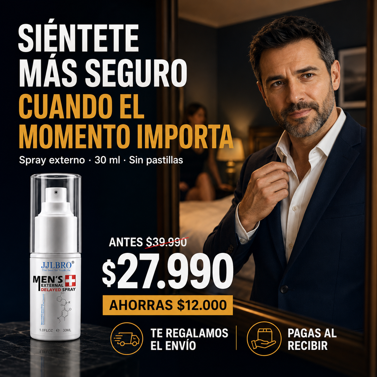 MEN’S CONTROL en una rutina íntima discreta y de uso externo