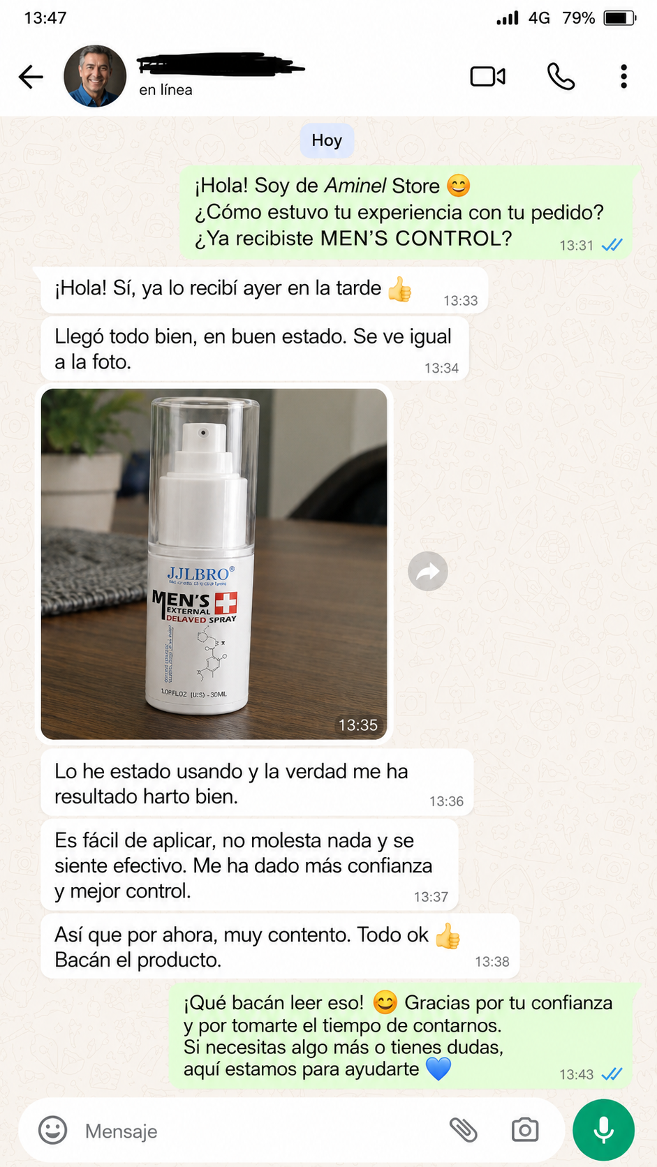 Opinión de cliente MEN’S CONTROL 2