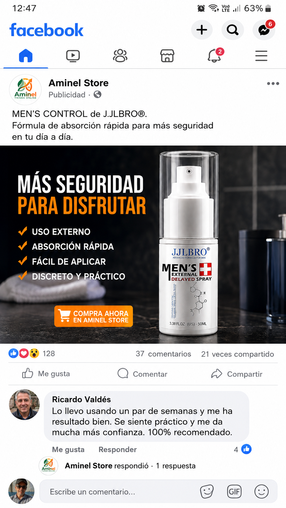Opinión de cliente MEN’S CONTROL 4
